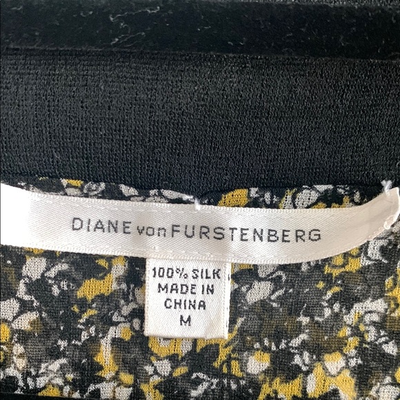 Diane von Furstenberg - Black/Yellow/White Women's Top - Silk and Mesh - Picture 7 of 8